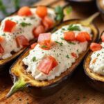 berinjela recheada leve na air fryer
