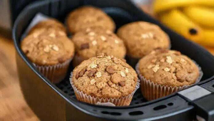 Bolinho de aveia e banana na air fryer