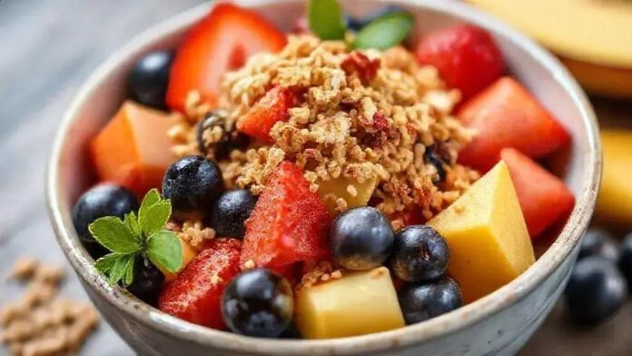 Bowl de frutas com granola fit