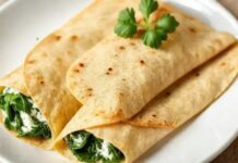 Crepe Integral de Ricota e Espinafre Crepe integral de ricota e espinafre