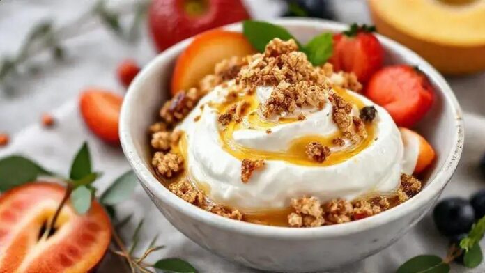 iogurte grego com mel e granola
