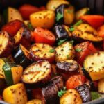 Legumes mediterrâneos grelhados na air fryer