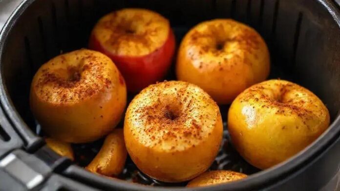 maçã assada com canela na air fryer