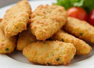 Nuggets de Peito de Frango Integral na Air Fryer Nuggets de peito de frango integral