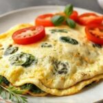 Omelete de claras com espinafre e tomate
