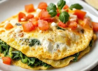 Omelete Mediterrânea com Queijo Branco Omelete mediterrânea com queijo branco