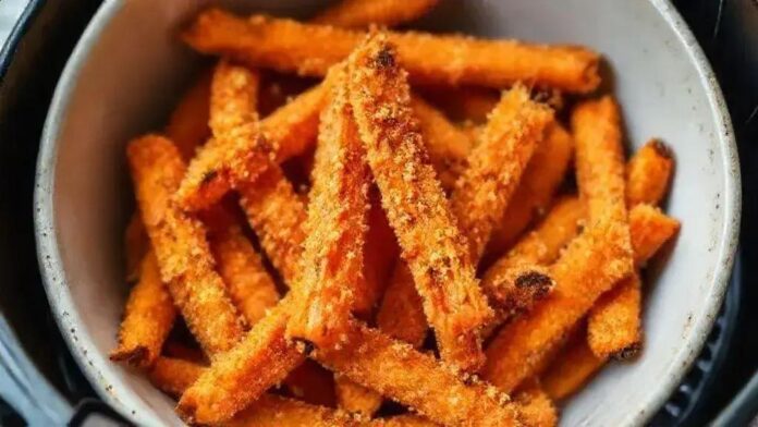 Palitos de cenoura crocantes na air fryer