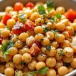 salada de grão-de-bico com ervas