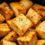 tofu crocante com gergelim